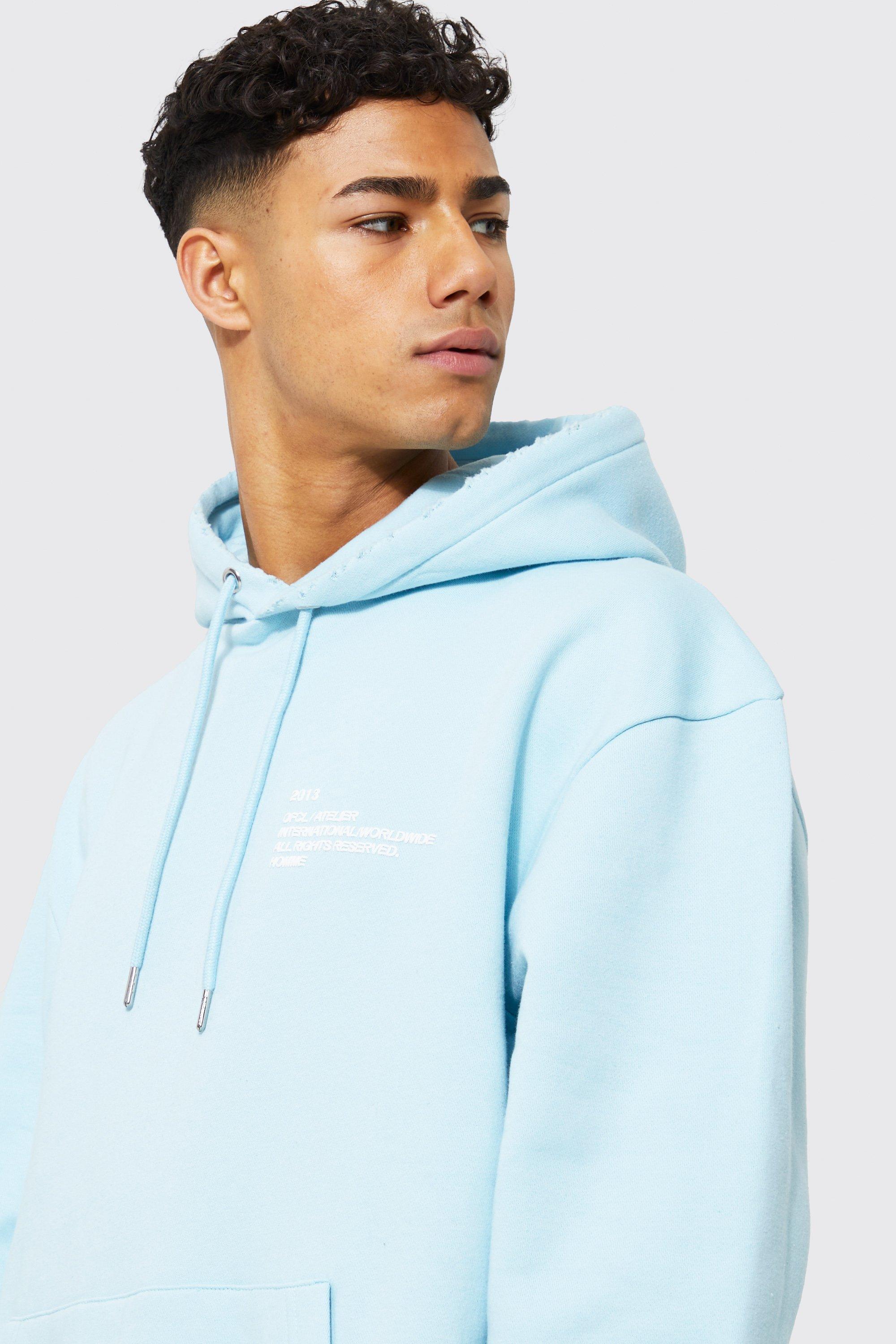 Light blue hoodie discount boohoo